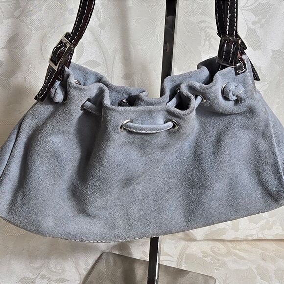Neiman Marcus Grey Suede Mini Bag - Picture 2 of 11